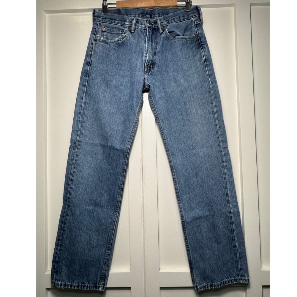 Levi Strauss 505 Mens Jeans Regular Fit Straight‎ Leg Dark Wash W32 L32